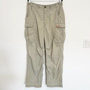 Vintage‎ Abercrombie Mens Tan Wide Leg Cargo Pants Size Large